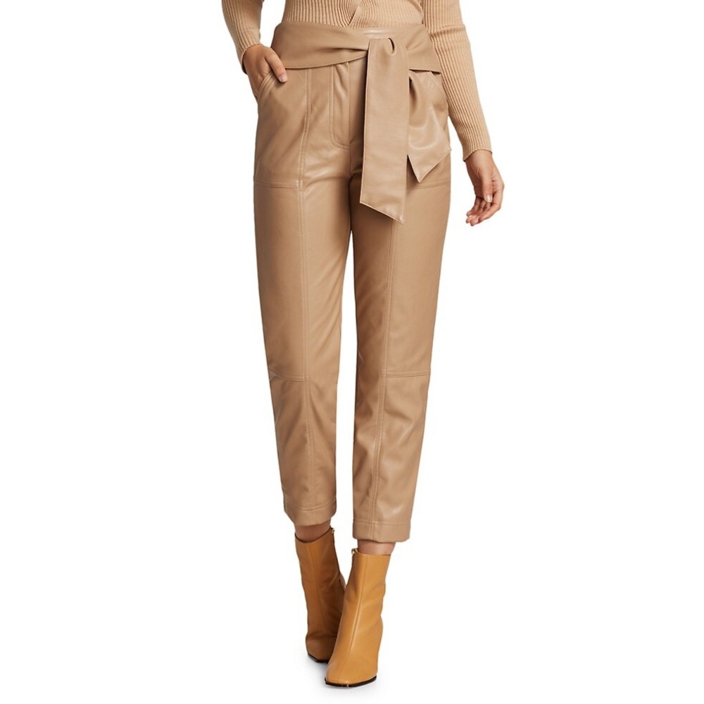 NWT SIMKHAI Tessa Faux Leather Pant in Camel